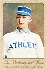An old-timey baseball card of Lou Bierbauer, from his time with the Philadelphia Athletics. Bierbauer if often considered the reason why the Pittsburgh Pirates have their current team name. 